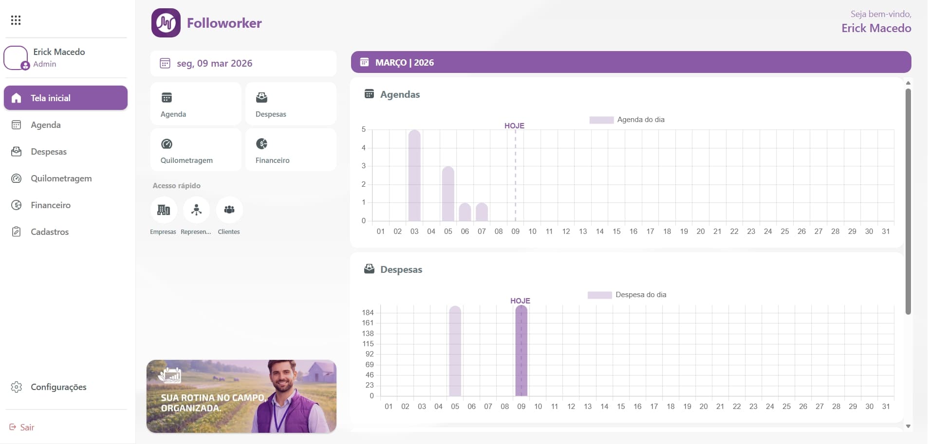 Menu principal do Eu, Consultor no desktop